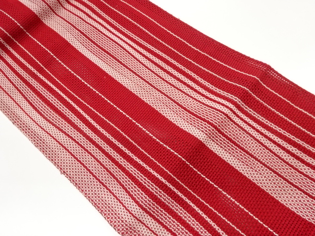 縞模様織出し夏用名古屋帯